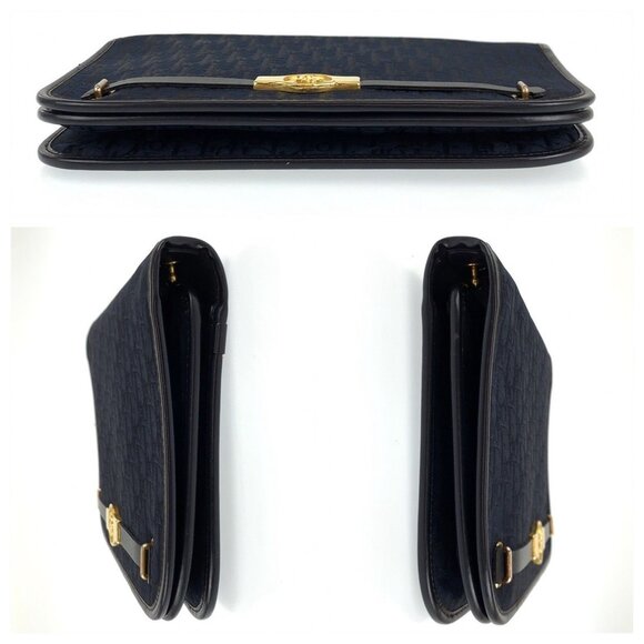 DIOR Vintage Navy Leather Shoulder Bag - Picture 5 of 7